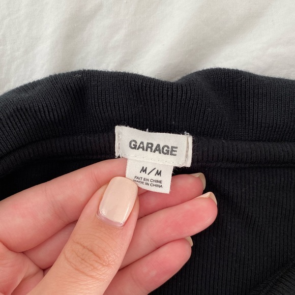 Garage Black Cropped Polo Tee - Picture 4 of 5